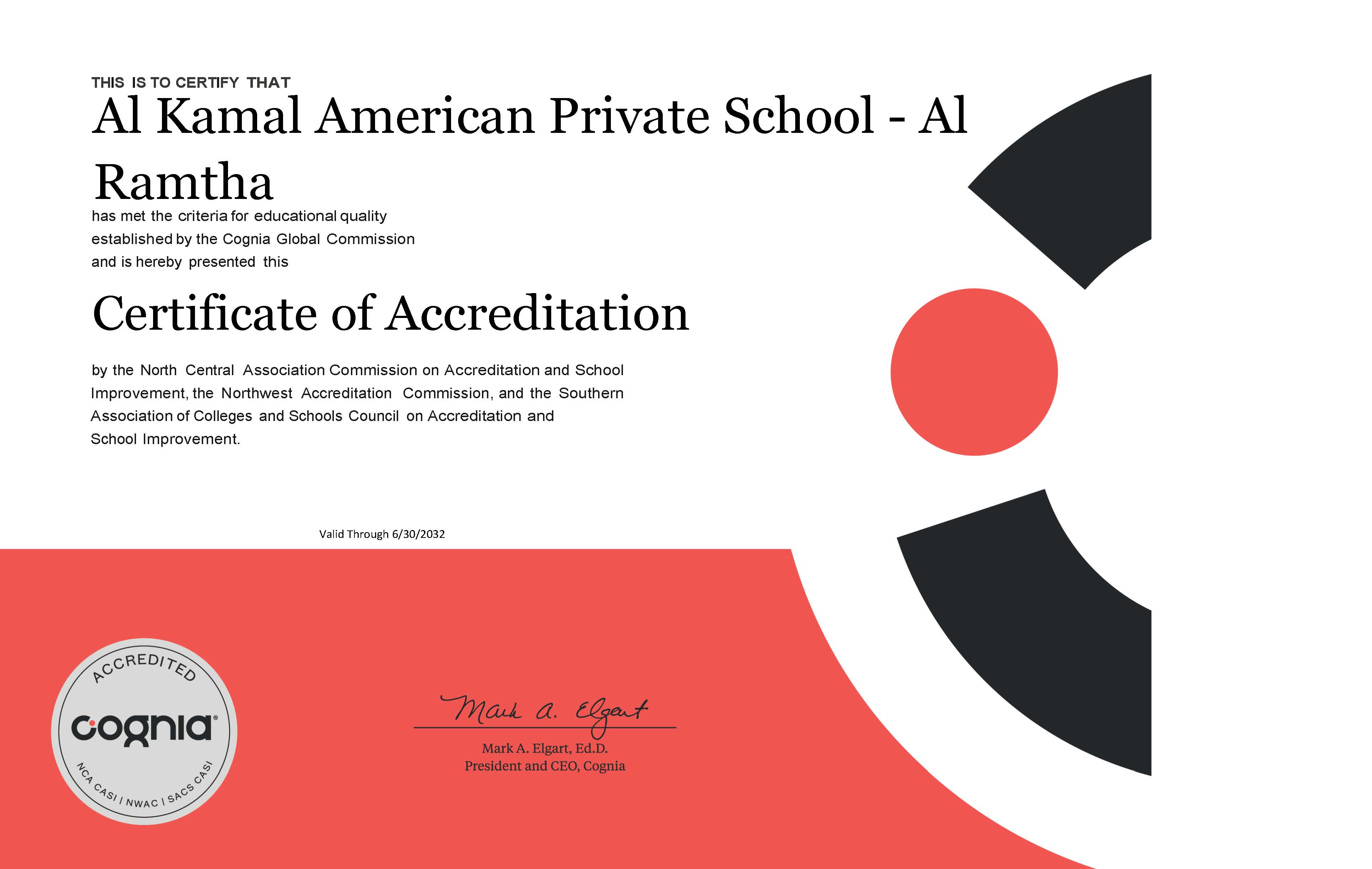 Accreditation Certificate